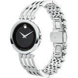 Buy Shop Movado Esperanza 28mm Black Dial Silver Steel Strap Watch For Women - 0607051 USA Online
