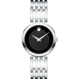 Buy Shop Movado Esperanza 28mm Black Dial Silver Steel Strap Watch For Women - 0607051 USA Online