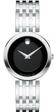 Buy Shop Movado Esperanza 28mm Black Dial Silver Steel Strap Watch For Women - 0607051 USA Online