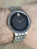 Buy Shop Movado Esperanza 39mm Black Dial Silver Steel Strap Watch For Men - 0607057 USA Online