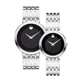 Buy Shop Movado Esperanza 39mm Black Dial Silver Steel Strap Watch For Men - 0607057 USA Online