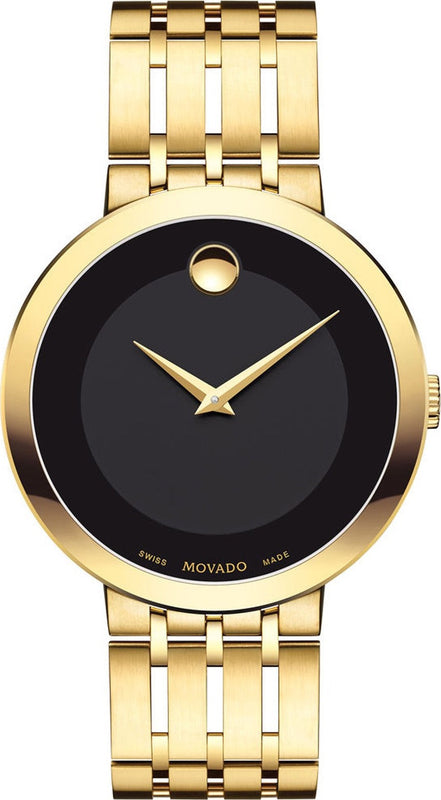 Buy Shop Movado Esperanza Museum 39mm Black Dial Stainless Steel Watch For Men - 0607059 USA Online