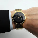 Buy Shop Movado Esperanza Museum 39mm Black Dial Stainless Steel Watch For Men - 0607059 USA Online