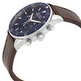 Buy Shop Movado Heritage 29mm Chronograph Blue Dial Brown Leather Strap Watch For Men - 3650061 USA Online