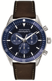 Buy Shop Movado Heritage 29mm Chronograph Blue Dial Brown Leather Strap Watch For Men - 3650061 USA Online