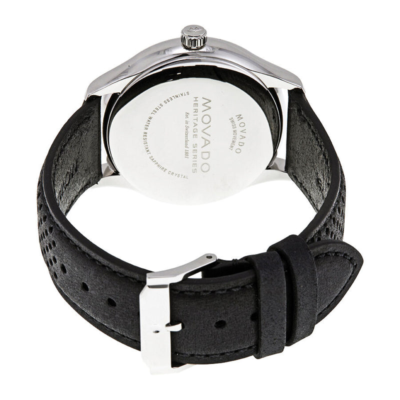 Buy Shop Movado Heritage Calendoplan Black Dial Black Leather Strap Watch for Men - 3650004 USA Online