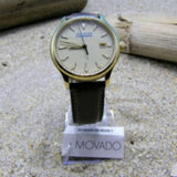 Buy Shop Movado Heritage Calendoplan Beige Dial Brown Leather Strap Watch for Men - 3650003 USA Online
