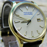 Buy Shop Movado Heritage Calendoplan Beige Dial Brown Leather Strap Watch for Men - 3650003 USA Online