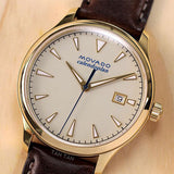 Buy Shop Movado Heritage Calendoplan Beige Dial Brown Leather Strap Watch for Men - 3650003 USA Online