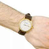 Buy Shop Movado Heritage Calendoplan Beige Dial Brown Leather Strap Watch for Men - 3650003 USA Online