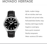 Buy Shop Movado Heritage Calendoplan Black Dial Black Leather Strap Watch for Men - 3650004 USA Online