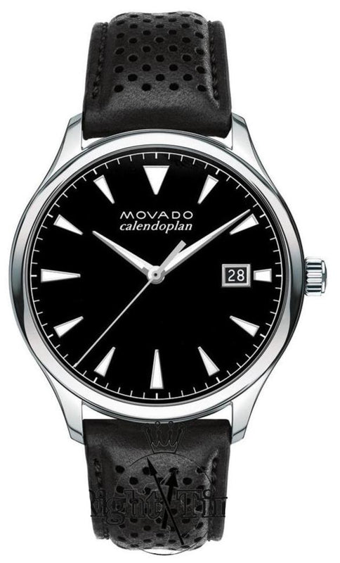 Buy Shop Movado Heritage Calendoplan Black Dial Black Leather Strap Watch for Men - 3650004 USA Online