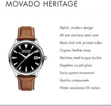 Buy Shop Movado Heritage Calendoplan Black Dial Brown Leather Strap Watch for Men - 3650001 USA Online