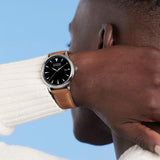 Buy Shop Movado Heritage Calendoplan Black Dial Brown Leather Strap Watch for Men - 3650001 USA Online