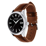Buy Shop Movado Heritage Calendoplan Black Dial Brown Leather Strap Watch for Men - 3650001 USA Online