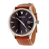 Buy Shop Movado Heritage Calendoplan Black Dial Brown Leather Strap Watch for Men - 3650001 USA Online