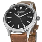Buy Shop Movado Heritage Calendoplan Black Dial Brown Leather Strap Watch for Men - 3650001 USA Online