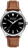 Buy Shop Movado Heritage Calendoplan Black Dial Brown Leather Strap Watch for Men - 3650001 USA Online