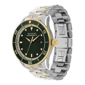 Buy Shop Movado Heritage Calendoplan Black Dial Two Tone Steel Strap Watch For Men - 3650096 USA Online