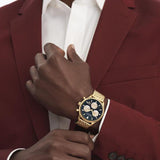 Buy Shop Movado Heritage Calendoplan Blue Dial Gold Steel Strap Watch for Men - 3650015 USA Online