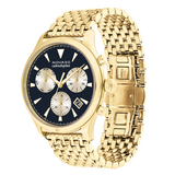Buy Shop Movado Heritage Calendoplan Blue Dial Gold Steel Strap Watch for Men - 3650015 USA Online