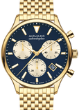 Buy Shop Movado Heritage Calendoplan Blue Dial Gold Steel Strap Watch for Men - 3650015 USA Online