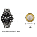 Buy Shop Movado Heritage Calendoplan Chronograph Black Dial Black Steel Strap Watch For Men - 3650125 USA Online