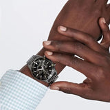 Buy Shop Movado Heritage Calendoplan Chronograph Black Dial Black Steel Strap Watch For Men - 3650125 USA Online