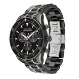 Buy Shop Movado Heritage Calendoplan Chronograph Black Dial Black Steel Strap Watch For Men - 3650125 USA Online