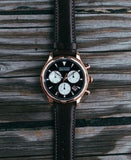 Buy Shop Movado Heritage Calendoplan Chronograph Black Dial Brown Leather Strap Watch for Men - 3650021 USA Online