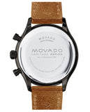 Buy Shop Movado Heritage Calendoplan Chronograph Black Dial Brown Leather Strap Watch for Men - 3650022 USA Online
