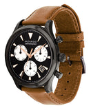 Buy Shop Movado Heritage Calendoplan Chronograph Black Dial Brown Leather Strap Watch for Men - 3650022 USA Online