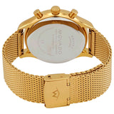 Buy Shop Movado Heritage Calendoplan Chronograph Black Dial Gold Mesh Strap Watch for Men - 3650098 USA Online