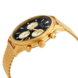 Buy Shop Movado Heritage Calendoplan Chronograph Black Dial Gold Mesh Strap Watch for Men - 3650098 USA Online