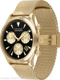 Buy Shop Movado Heritage Calendoplan Chronograph Black Dial Gold Mesh Strap Watch for Men - 3650098 USA Online