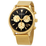 Buy Shop Movado Heritage Calendoplan Chronograph Black Dial Gold Mesh Strap Watch for Men - 3650098 USA Online