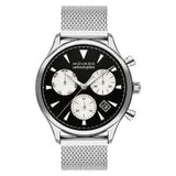 Buy Shop Movado Heritage Calendoplan Chronograph Black Dial Silver Mesh Strap Watch for Men - 3650097 USA Online