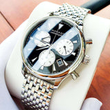Buy Shop Movado Heritage Calendoplan Chronograph Black Dial Silver Steel Strap Watch for Men - 3650014 USA Online