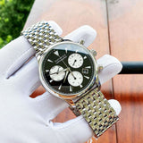 Buy Shop Movado Heritage Calendoplan Chronograph Black Dial Silver Steel Strap Watch for Men - 3650014 USA Online