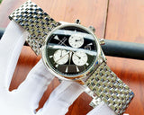 Buy Shop Movado Heritage Calendoplan Chronograph Black Dial Silver Steel Strap Watch for Men - 3650014 USA Online