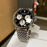 Buy Shop Movado Heritage Calendoplan Chronograph Black Dial Silver Steel Strap Watch for Men - 3650014 USA Online