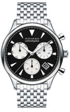 Buy Shop Movado Heritage Calendoplan Chronograph Black Dial Silver Steel Strap Watch for Men - 3650014 USA Online