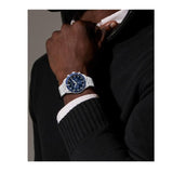 Buy Shop Movado Heritage Calendoplan Chronograph Blue Dial Silver Steel Strap Watch For Men - 3650124 USA Online