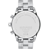 Buy Shop Movado Heritage Calendoplan Chronograph Blue Dial Silver Steel Strap Watch For Men - 3650124 USA Online