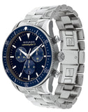 Buy Shop Movado Heritage Calendoplan Chronograph Blue Dial Silver Steel Strap Watch For Men - 3650124 USA Online