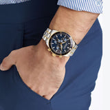 Buy Shop Movado Heritage Calendoplan Chronograph Blue Dial Two Tone Steel Strap Watch For Men - 3650126 USA Online