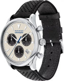 Buy Shop Movado Heritage Calendoplan Chronograph Silver Dial Black Leather Strap Watch for Men - 3650024 USA Online