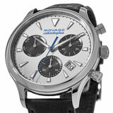 Buy Shop Movado Heritage Calendoplan Chronograph Silver Dial Black Leather Strap Watch for Men - 3650024 USA Online
