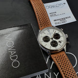 Buy Shop Movado Heritage Calendoplan Chronograph White Dial Brown Leather Strap Watch for Men - 3650008 USA Online