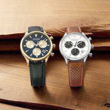 Buy Shop Movado Heritage Calendoplan Chronograph White Dial Brown Leather Strap Watch for Men - 3650008 USA Online